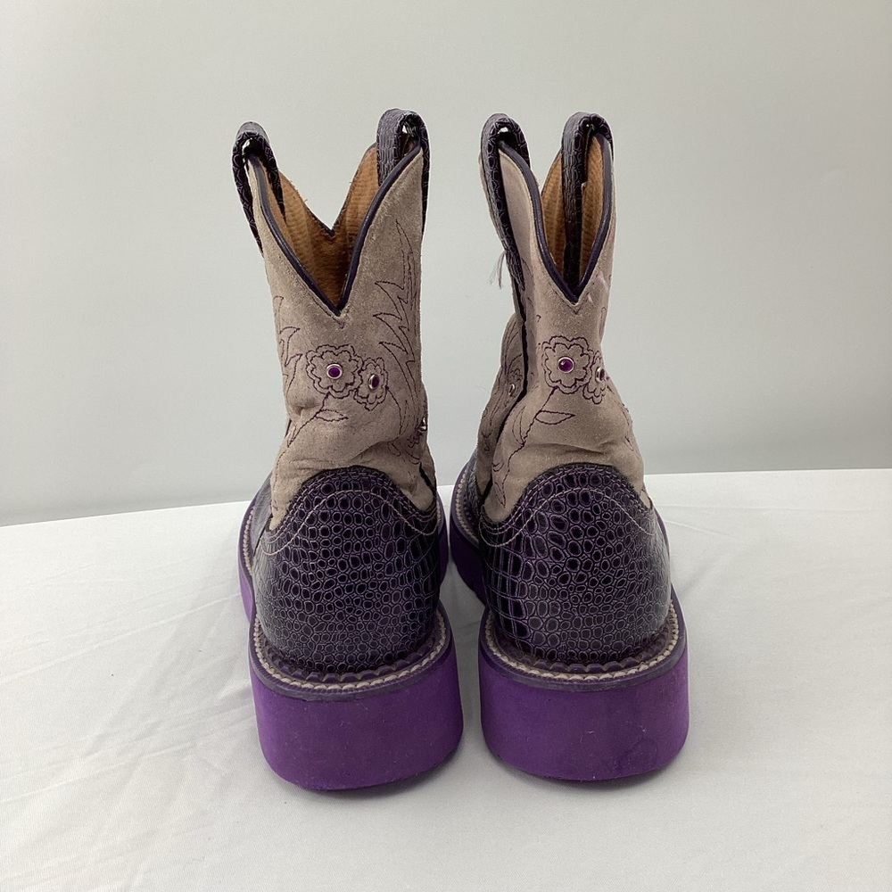 Ariat Fatbaby Purple and Cream Western Boots - Picture 2 of 11